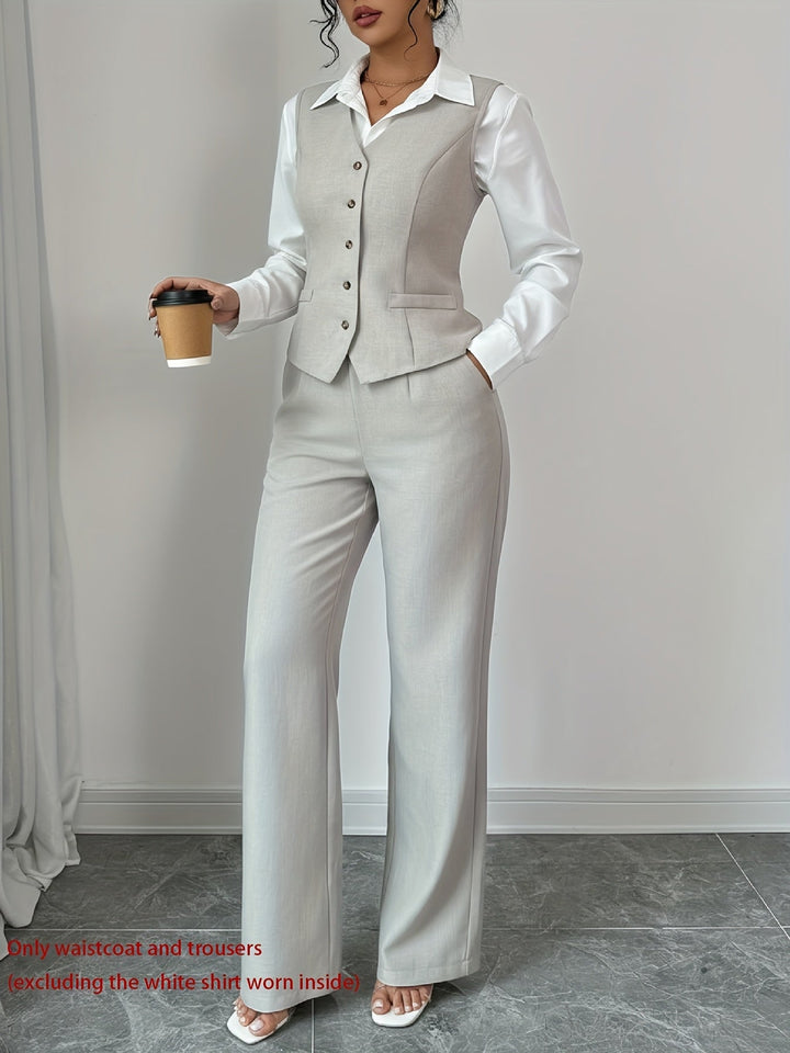 Carmela | Conjunto de chaleco y pantalón de pierna ancha