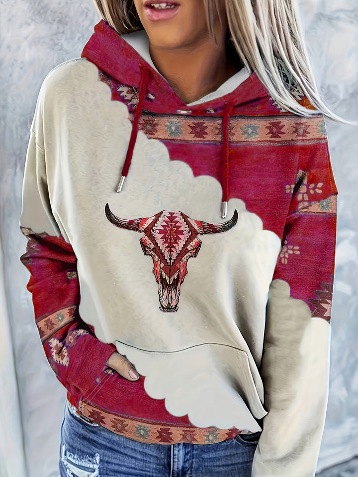 Melina | Polerón con capucha estampado western