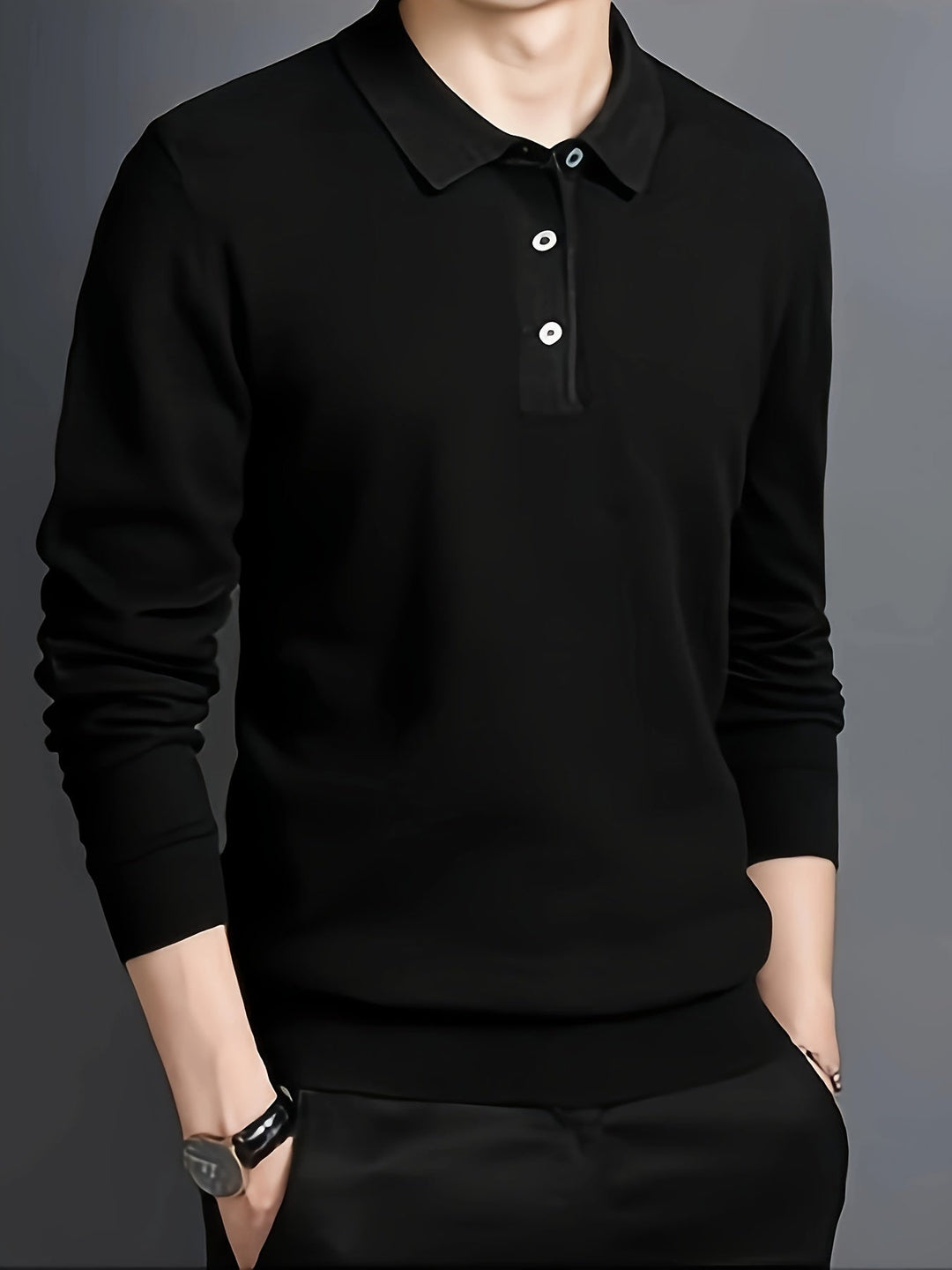 Anthony | Polera polo de punto manga larga