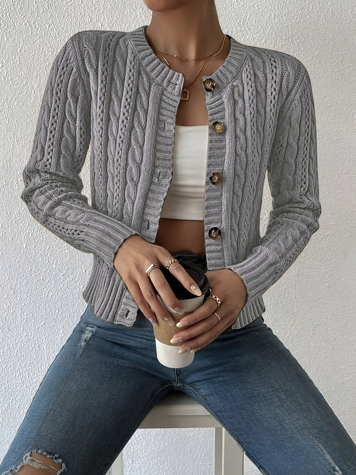 Luna | Cardigan de punto trenzado con botones