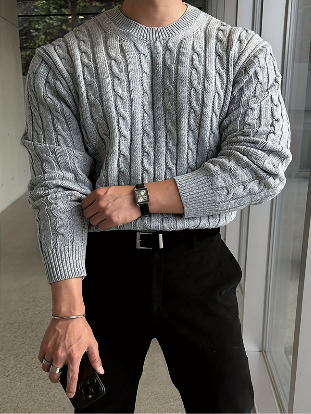 Mauro | Sweater de punto trenzado