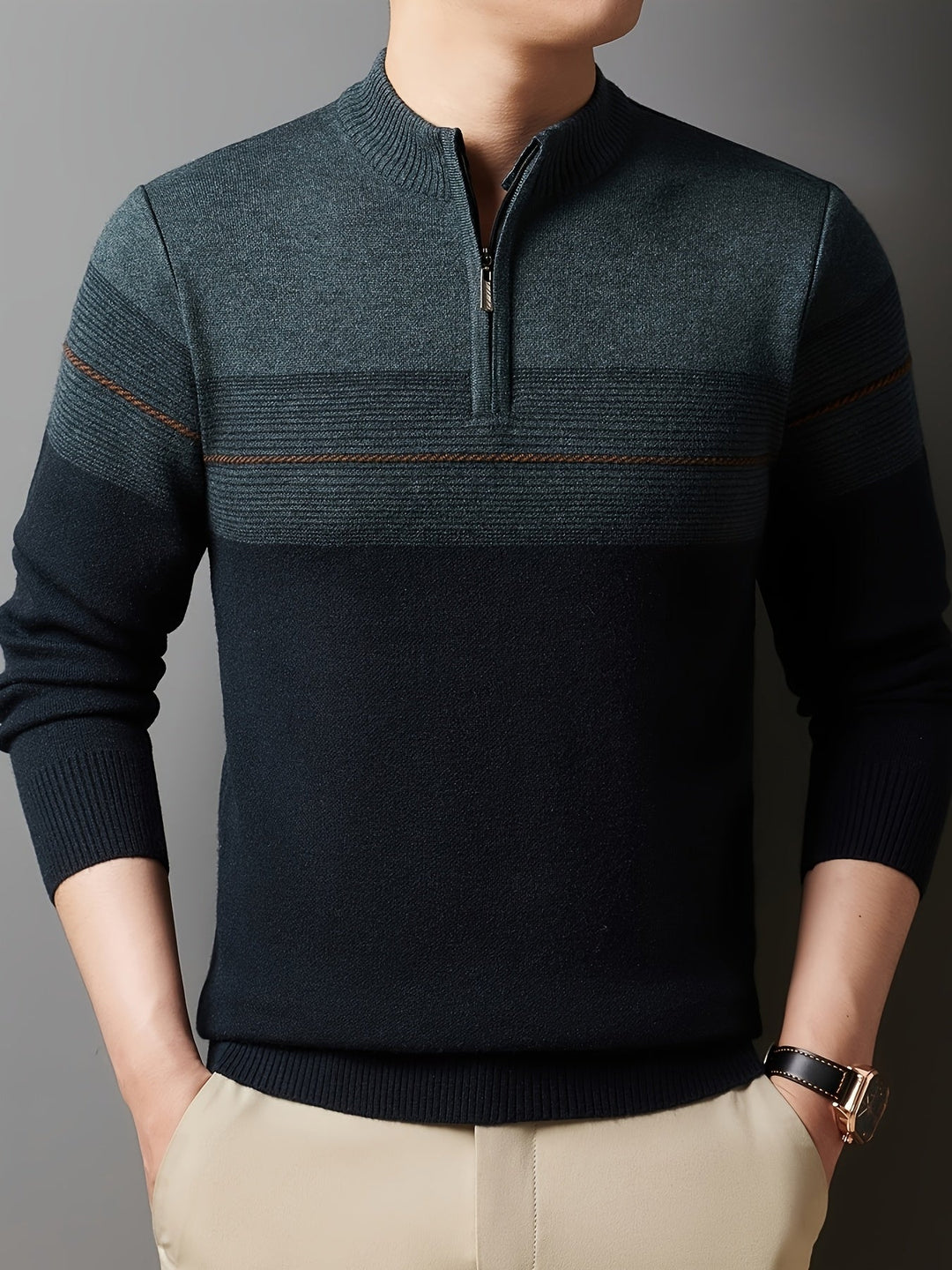 Efraín | Sweater de punto con cierre al cuello