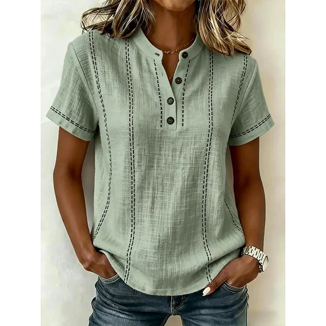 Estefanía | Blusa manga corta con rayas verticales