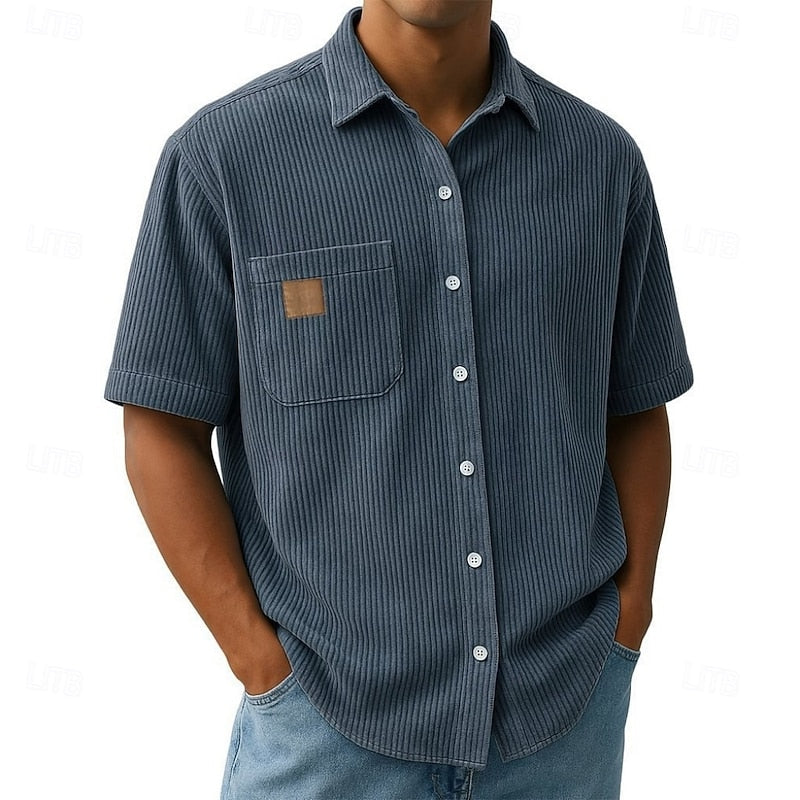 Benicio | Camisa de manga corta con textura acanalada