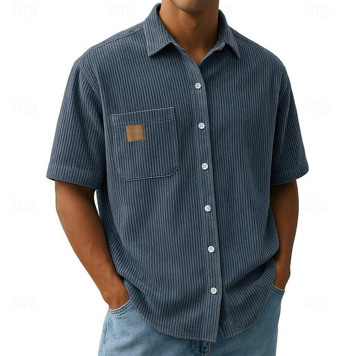 Benicio | Camisa de manga corta con textura acanalada