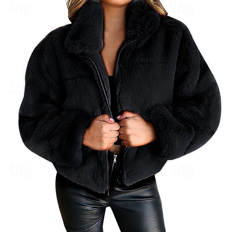 Eliette | Chaqueta corta de peluche con cierre