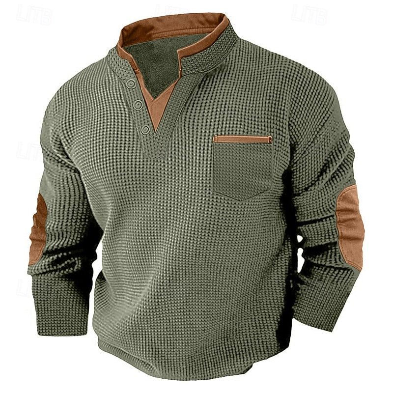 Vladimir | Polerón henley de textura waffle