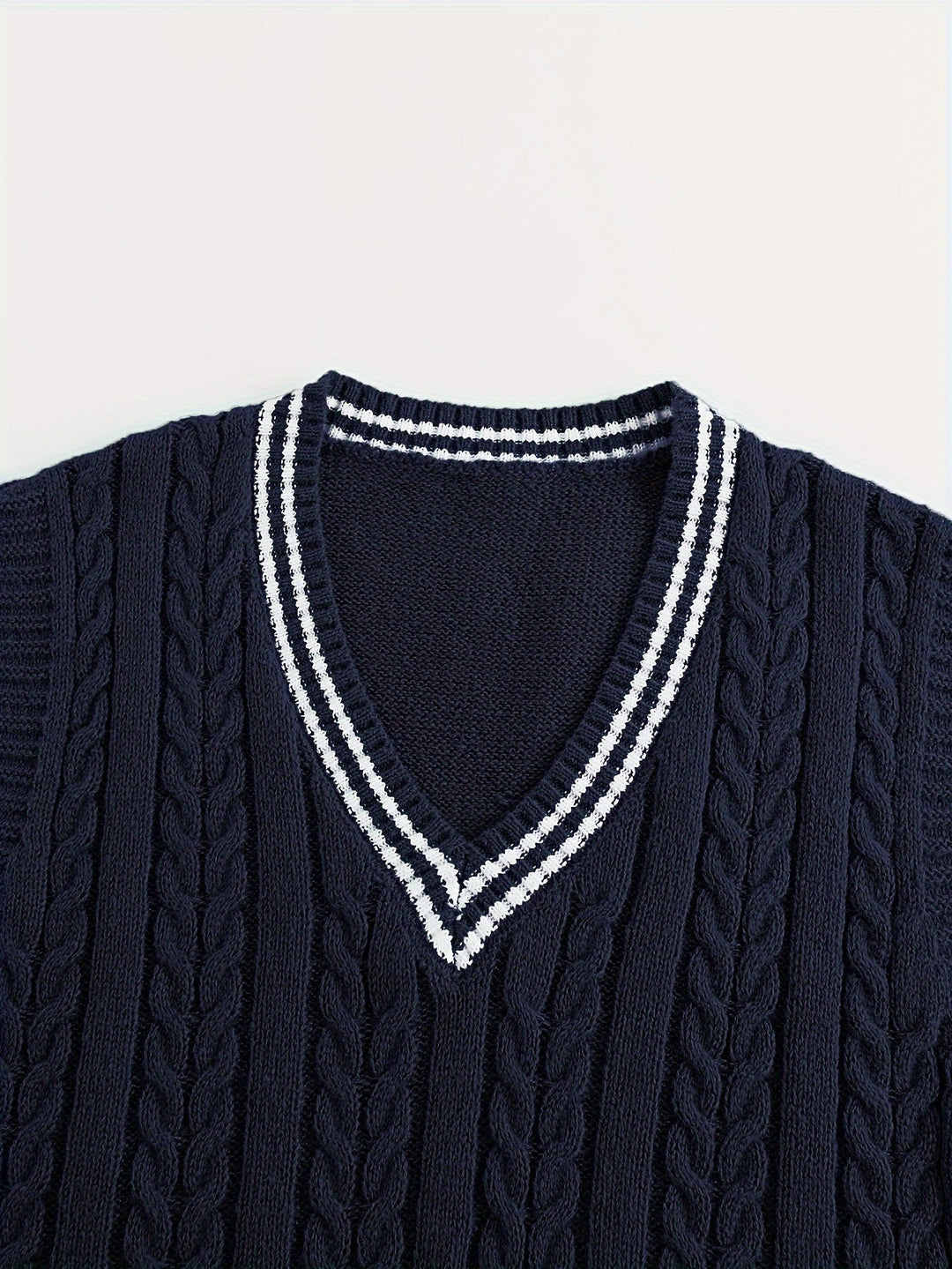 Harold | Chaleco de punto trenzado cuello V