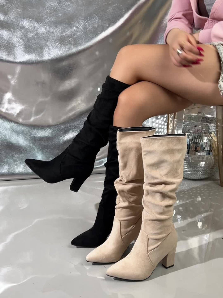 Sarita | Botas caña alta con taco grueso