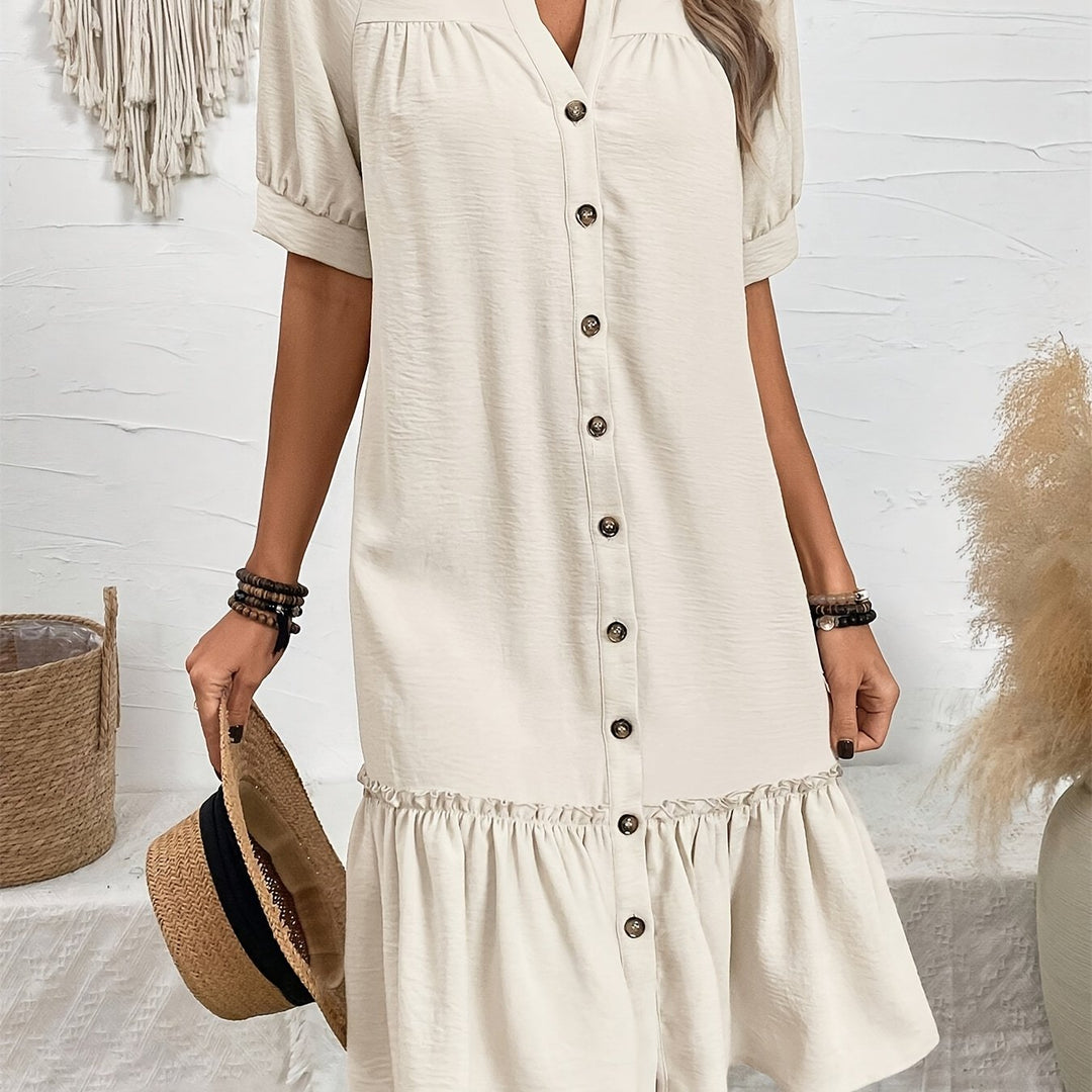 Verena | Vestido camisero boho con botones
