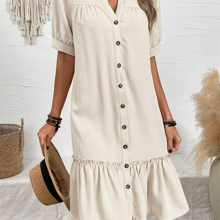 Verena | Vestido camisero boho con botones