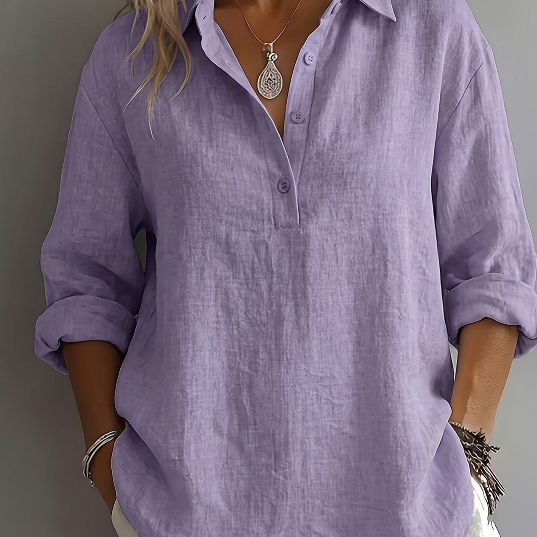 Herminia | Blusa holgada con cuello camisero