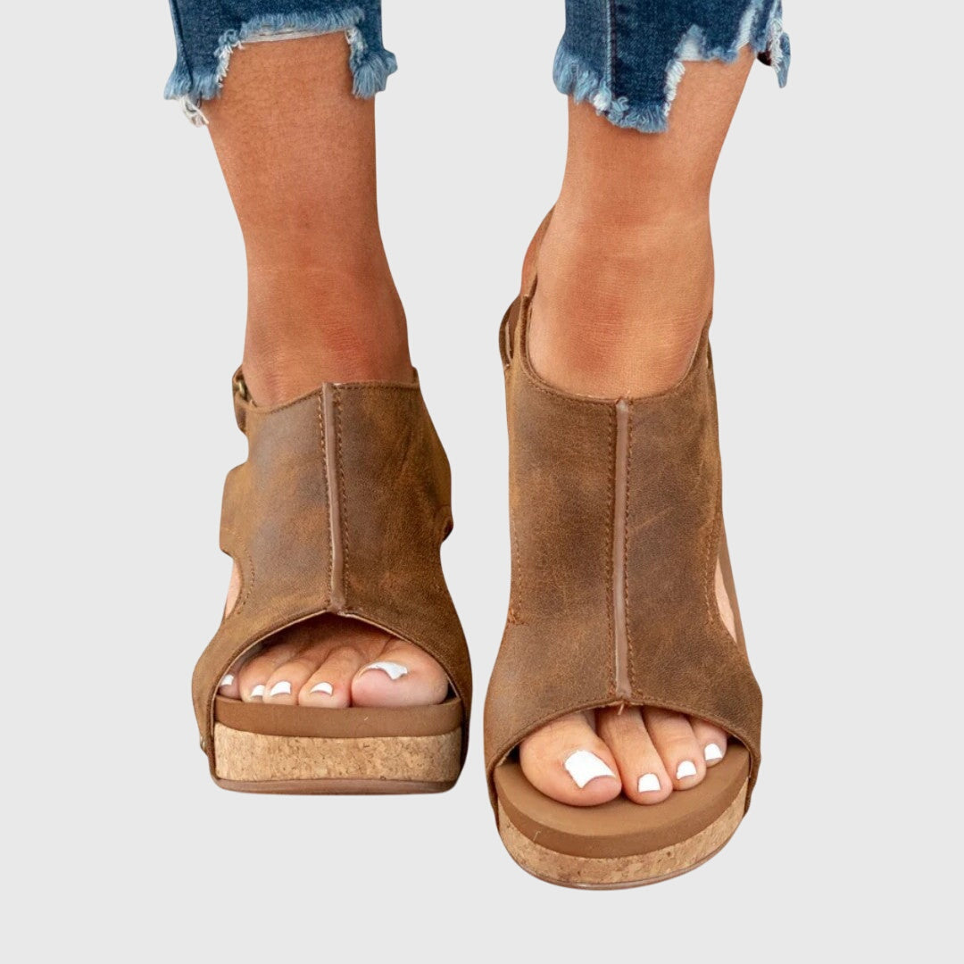 Pierina | Sandalias abiertas con plataforma de corcho