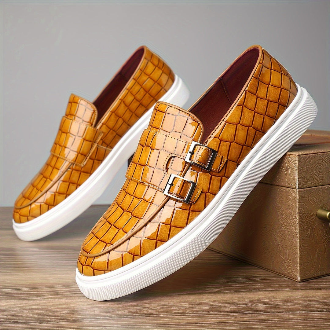 Gilbert | Mocasines texturados con doble hebilla