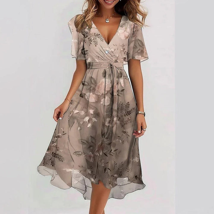 Delfina | Vestido estampado manga corta