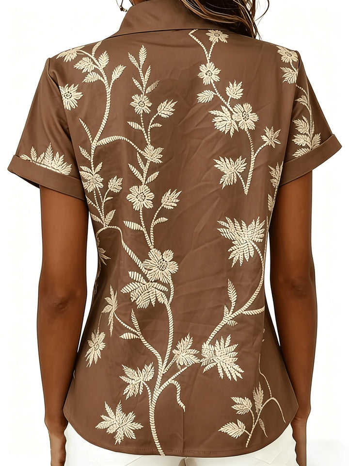 Lilian | Blusa camisera con estampado botánico