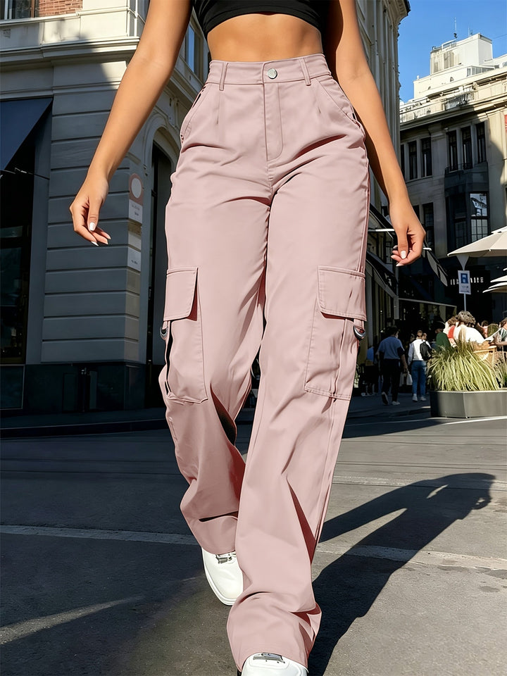 Alida | Pantalón cargo tiro alto de pierna ancha
