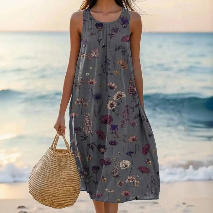 Leontina | Vestido sin mangas con estampado floral