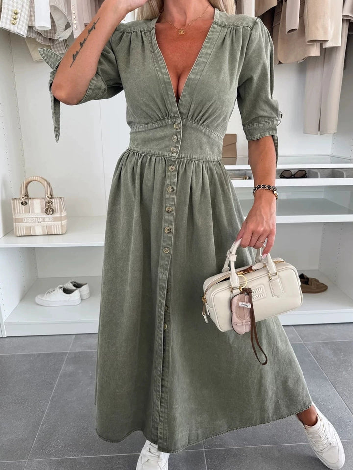 Yolanda | Vestido midi de mezclilla