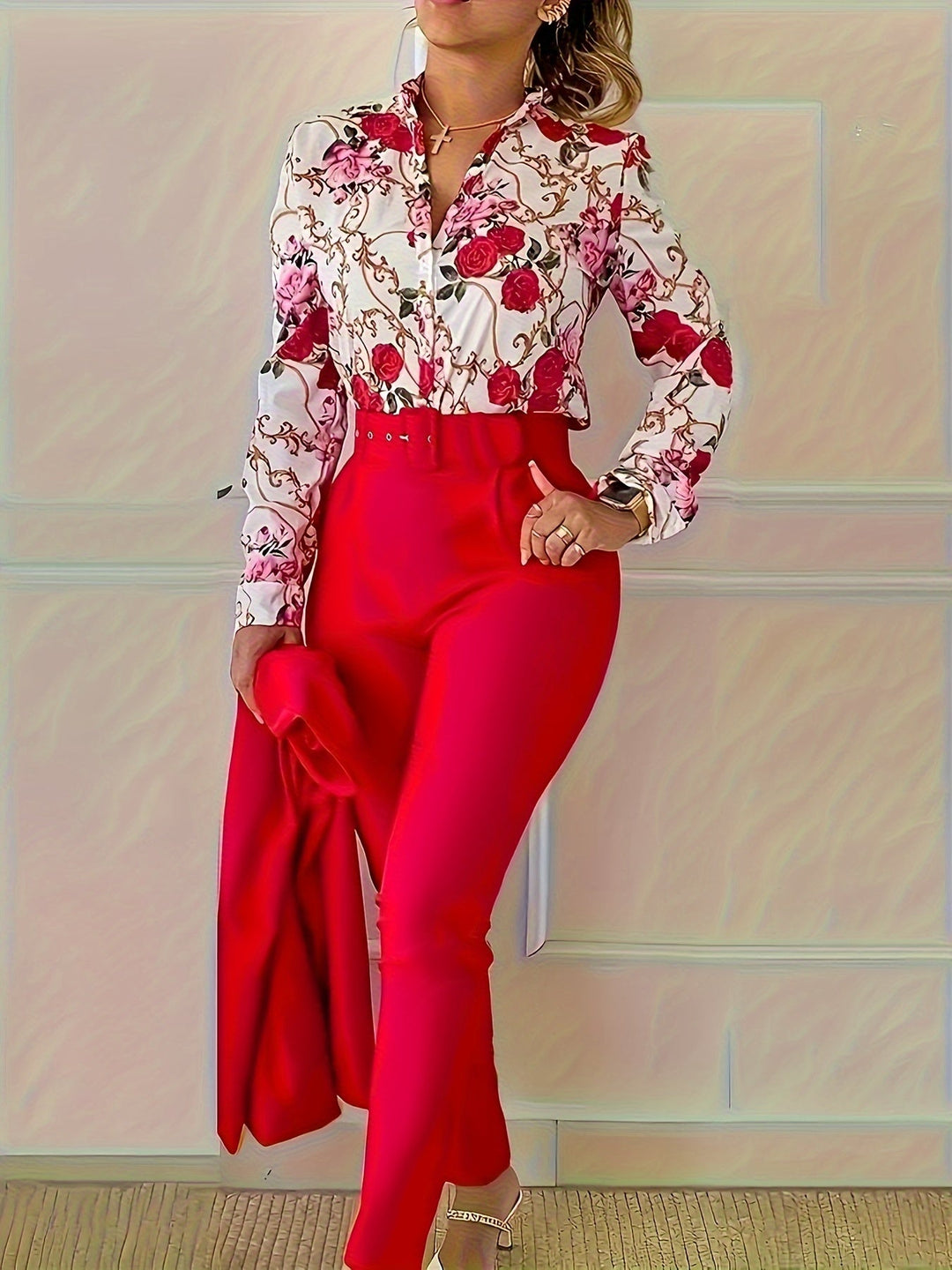 María Marta | Conjunto elegante de dos piezas con estampado floral