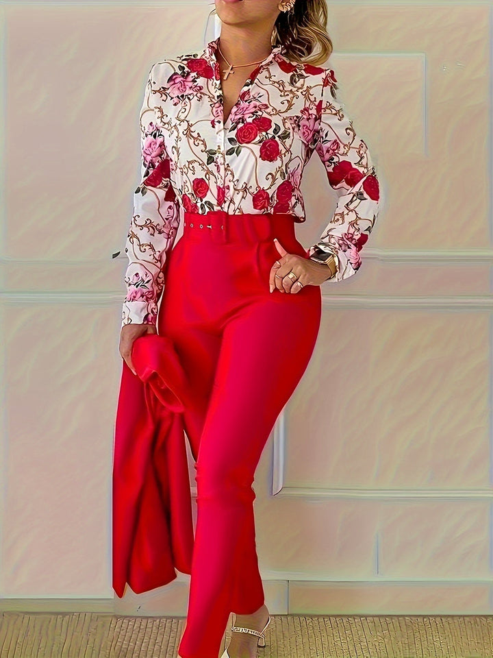 María Marta | Conjunto elegante de dos piezas con estampado floral