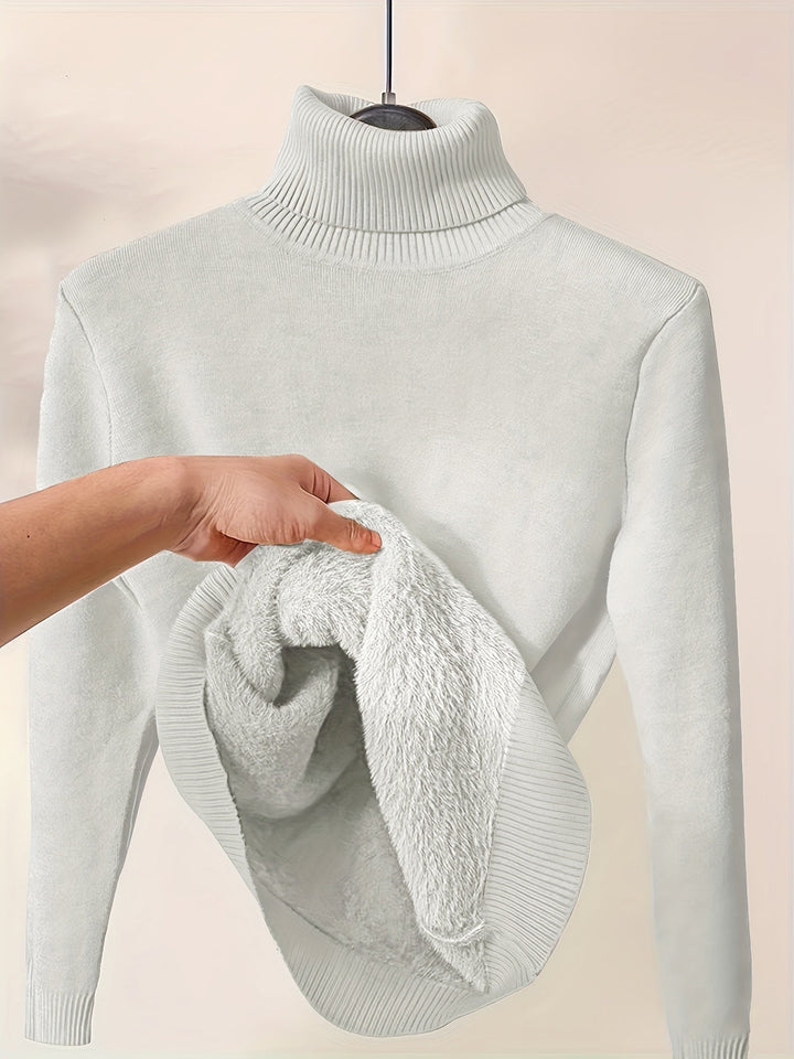 Linda | Sweater cuello alto con forro afelpado