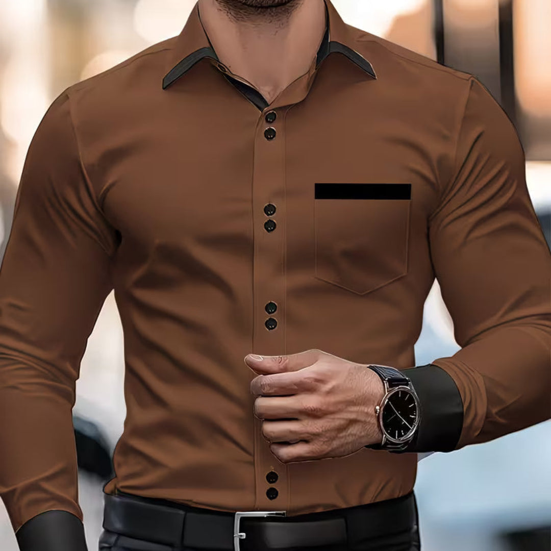 Pelayo | Camisa slim fit con detalles en contraste