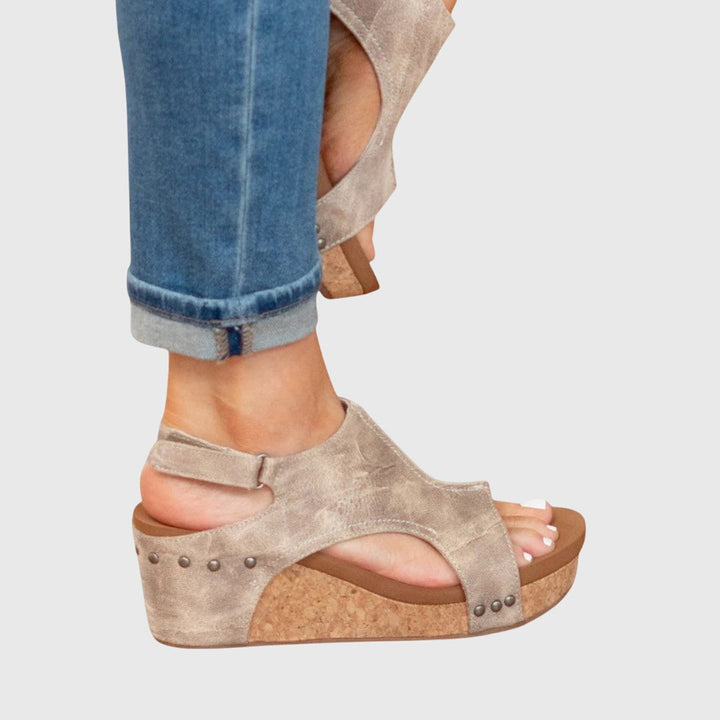 Pierina | Sandalias abiertas con plataforma de corcho