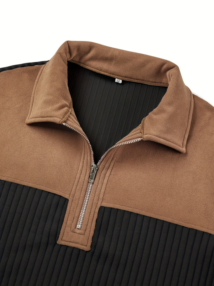 Dante | Sweater bicolor con cierre corto
