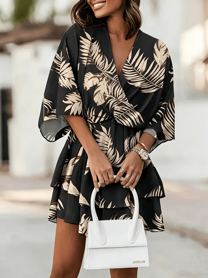 Hilaria | Vestido cruzado manga murciélago