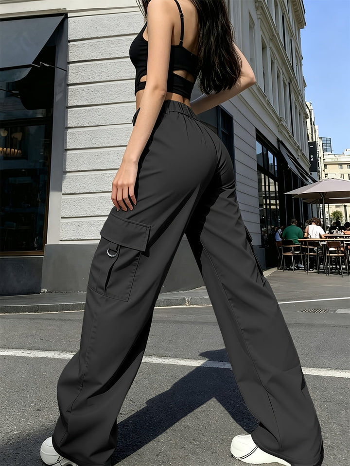 Alida | Pantalón cargo tiro alto de pierna ancha