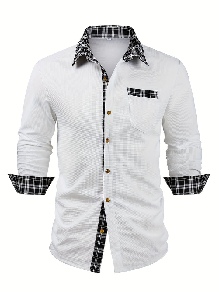 Marcelo | Camisa texturada con detalles a cuadros