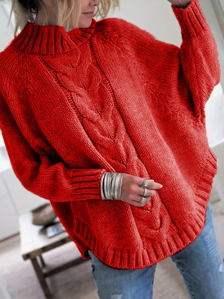 Krishna Belén | Sweater de punto trenzado con cuello alto