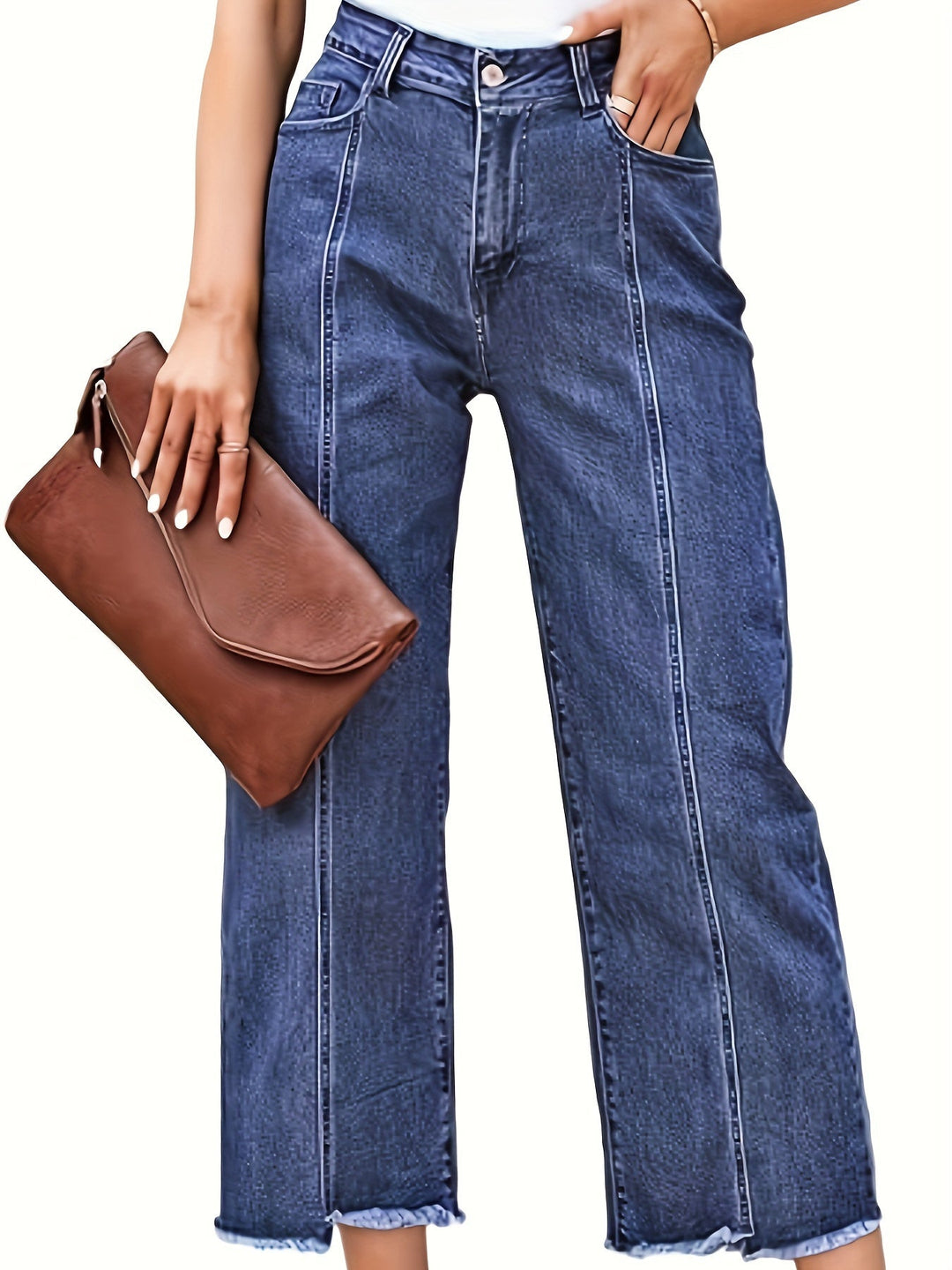 Analía | Jeans rectos tiro alto al tobillo