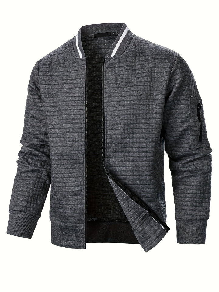 Anthony | Chaqueta bomber con textura y cierre completo