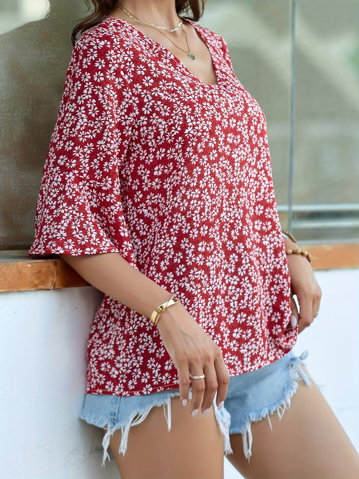 Sheila | Blusa floral con mangas volantadas