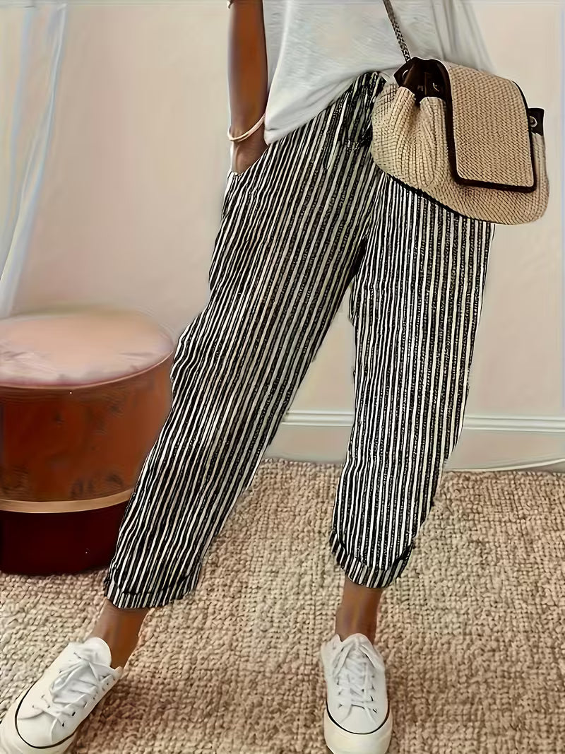 Amalia | Pantalón a rayas de pierna ancha