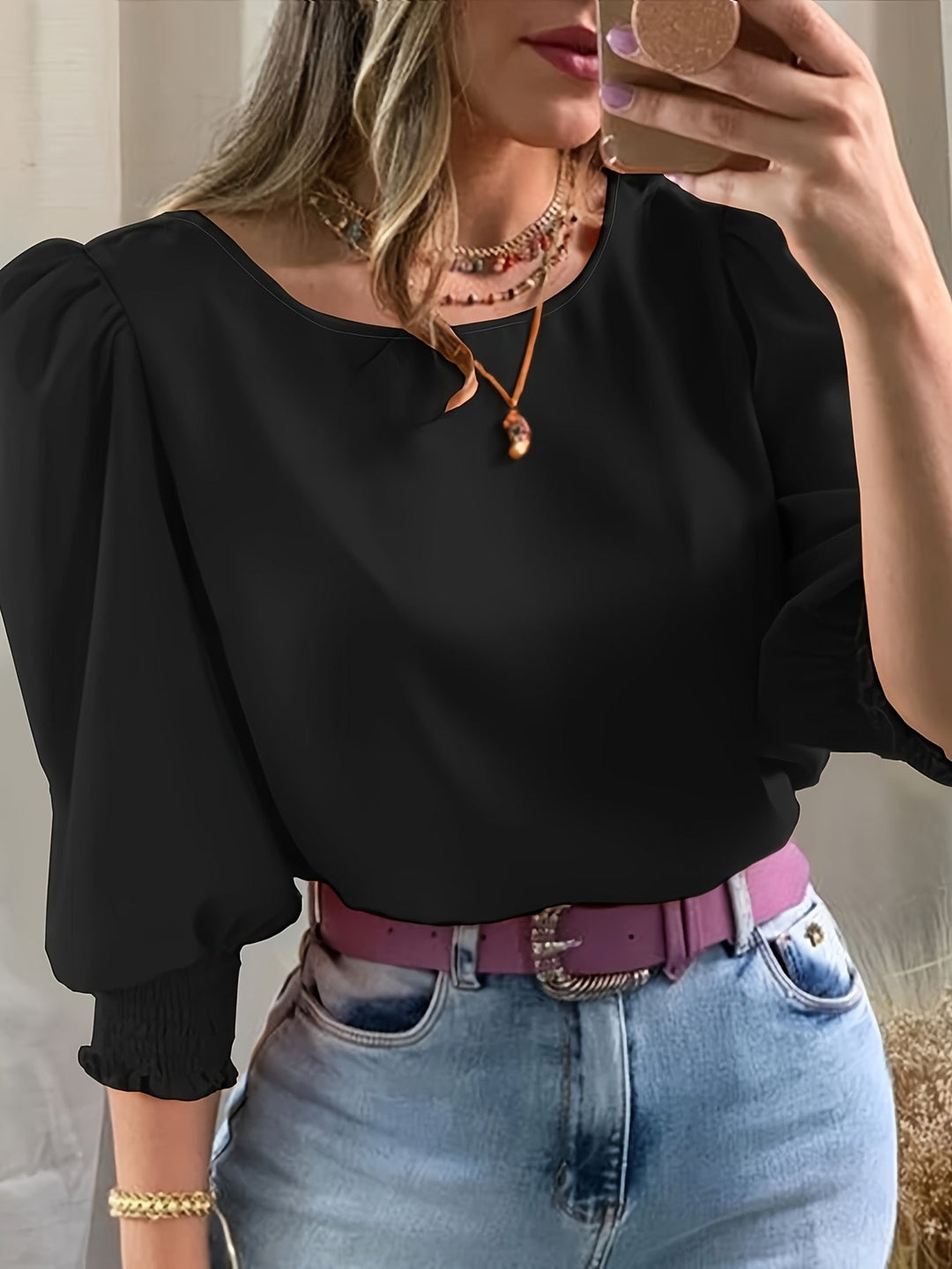Cataleya | Blusa de mangas abullonadas