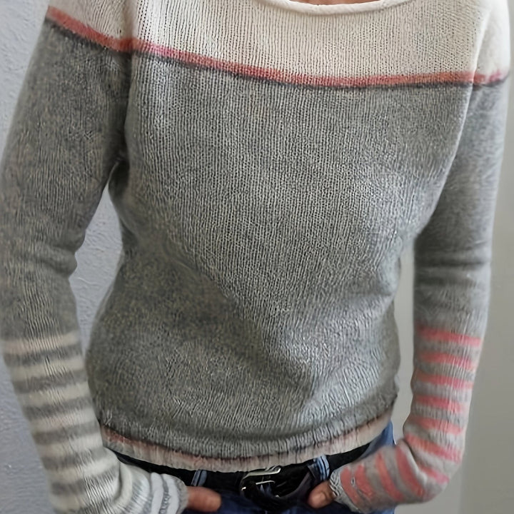 Grettel | Sweater cuello barco color block