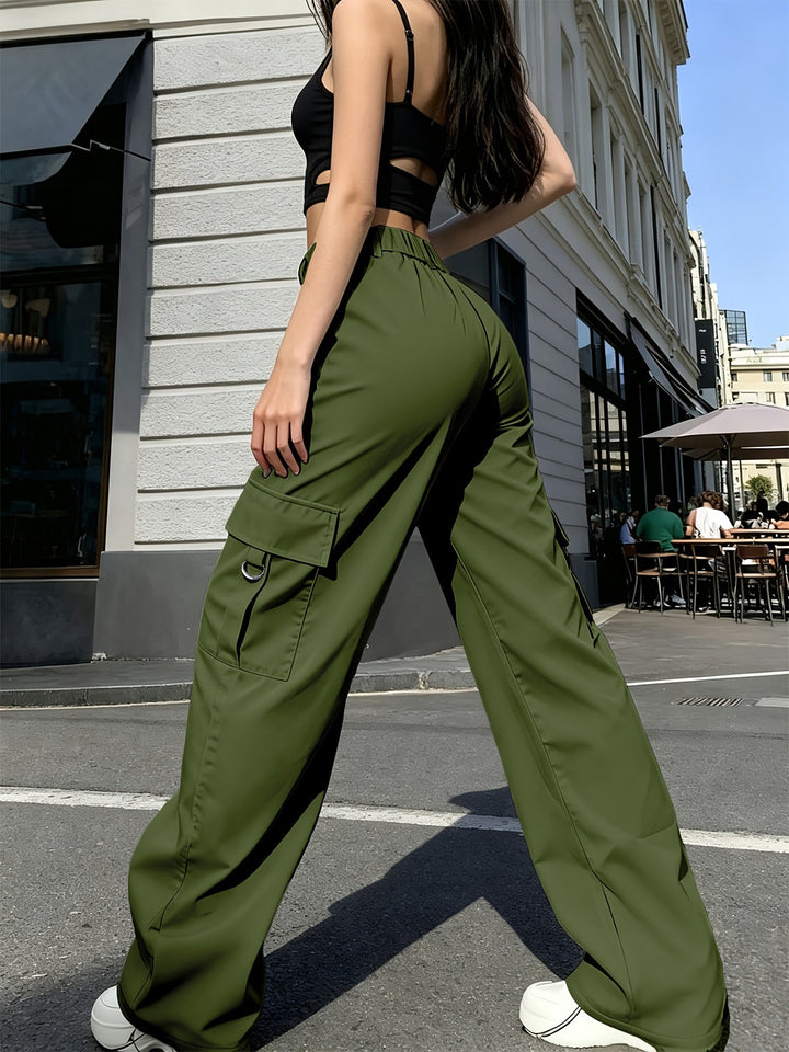 Alida | Pantalón cargo tiro alto de pierna ancha