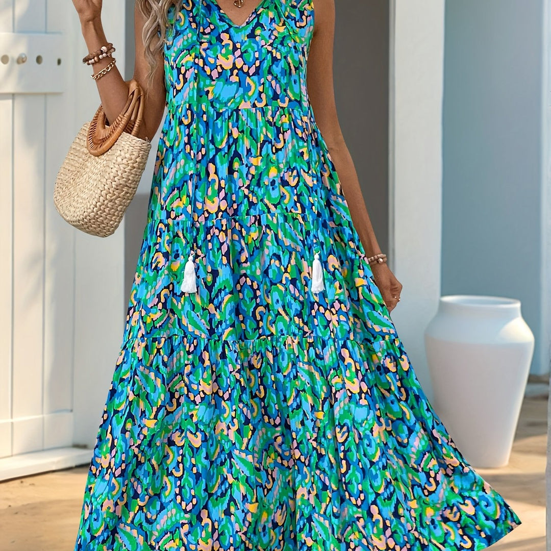 Berenice | Vestido largo bohemio con vuelo