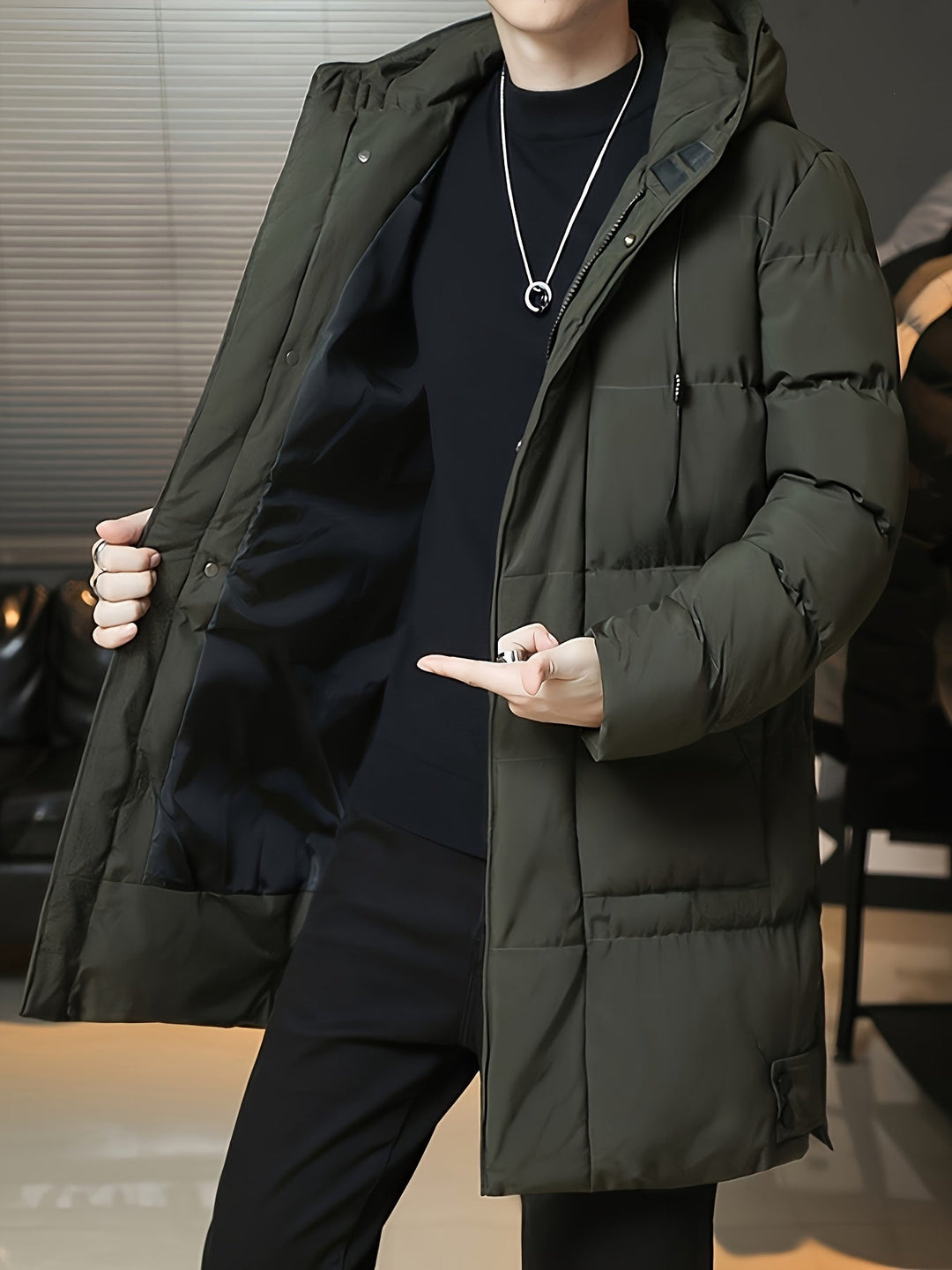 Samuel | Parka larga con capucha acolchada
