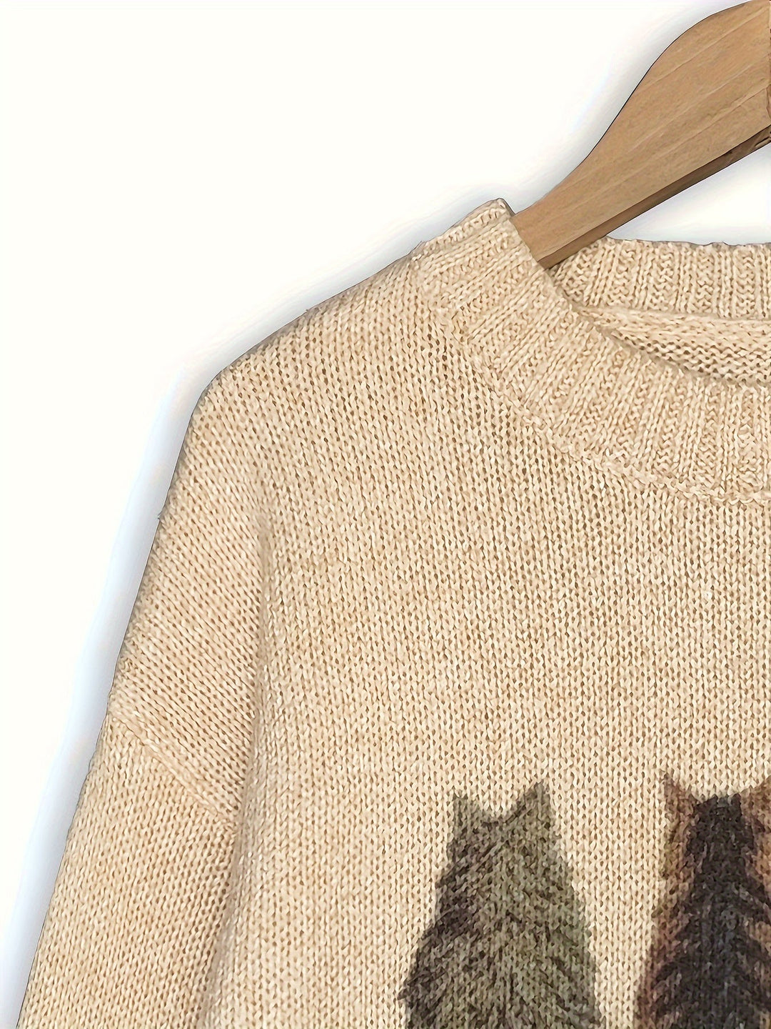 Maura | Sweater tejido con estampado de gatos