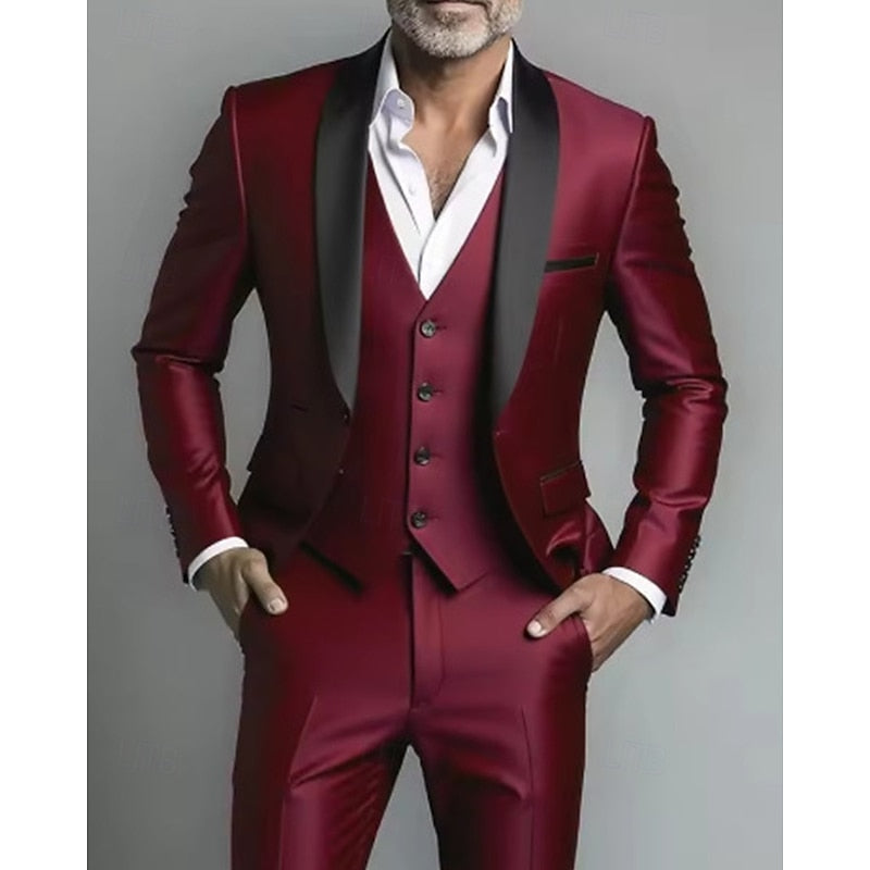 Fredy | Traje de tres piezas con solapa chal