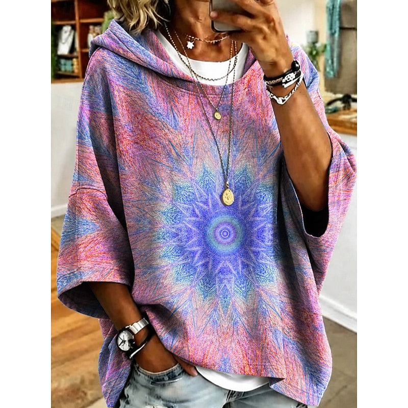 Filomena | Polerón con capucha estampado floral