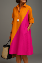 Samanta | Vestido midi bicolor