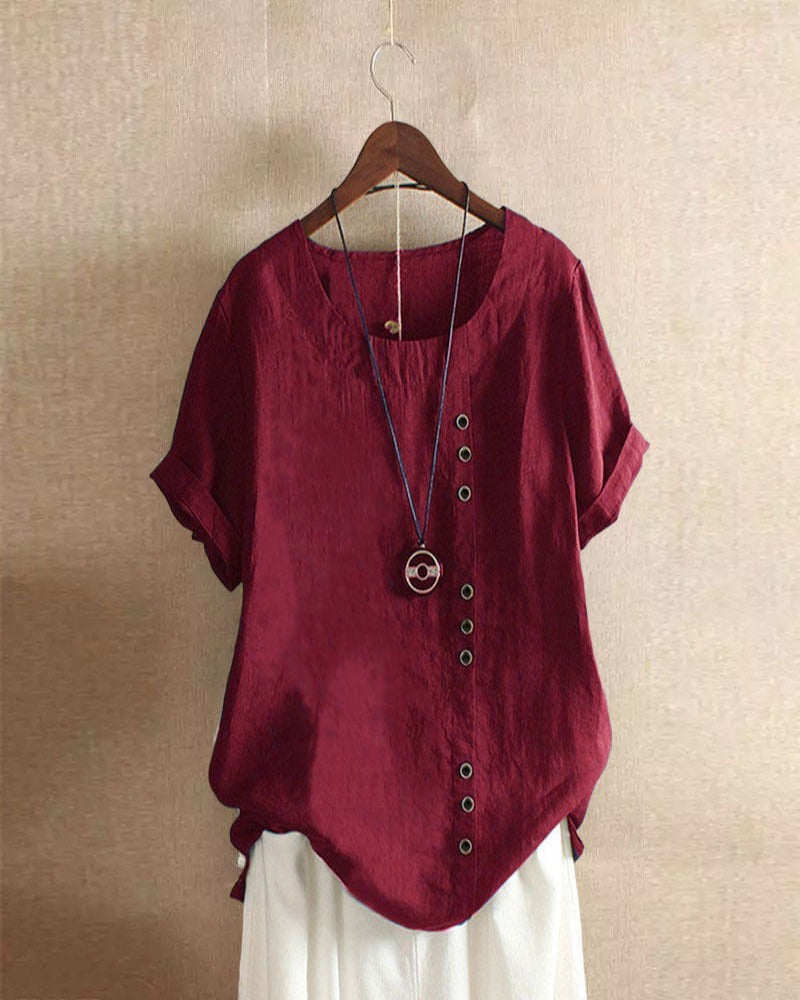 Paulette | Blusa de verano con botones asimétricos
