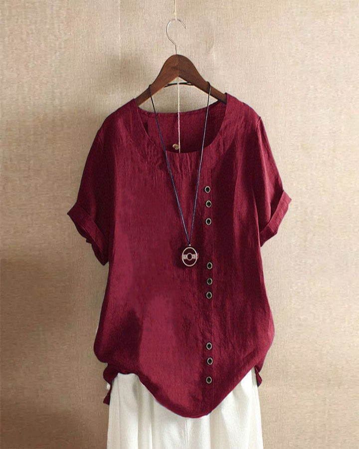 Paulette | Blusa de verano con botones asimétricos