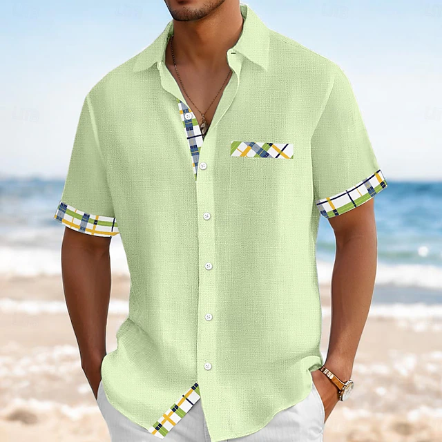 Felindo | Camisa manga corta con detalle a cuadros