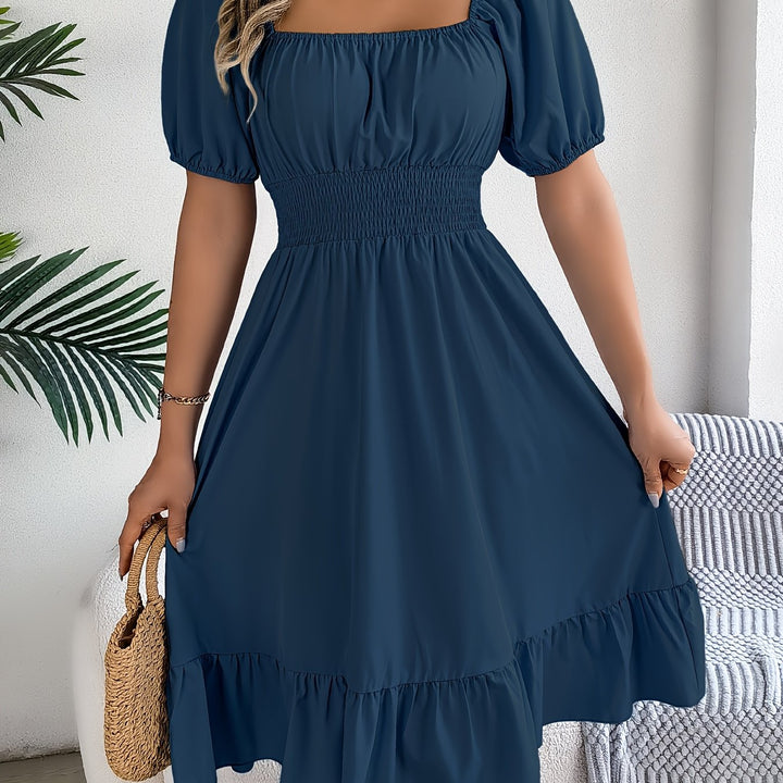 Petronila | Vestido a-line con escote cuadrado y ruedo con vuelo